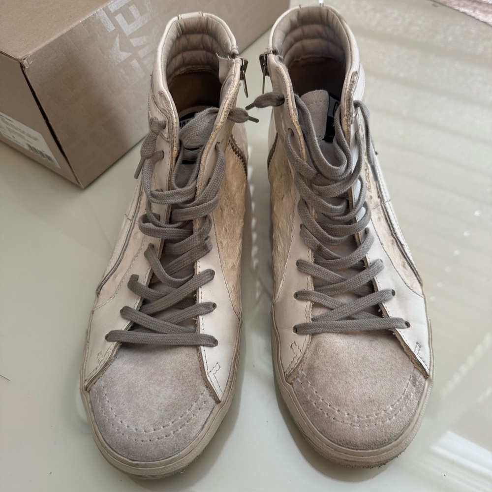 Golden Goose White Patchwork Slide Sneakers - Picture 5 of 9